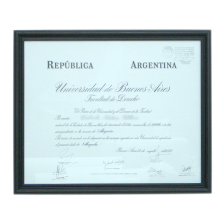 Marcos para cuadros laminas enmarcados, Diploma UBA